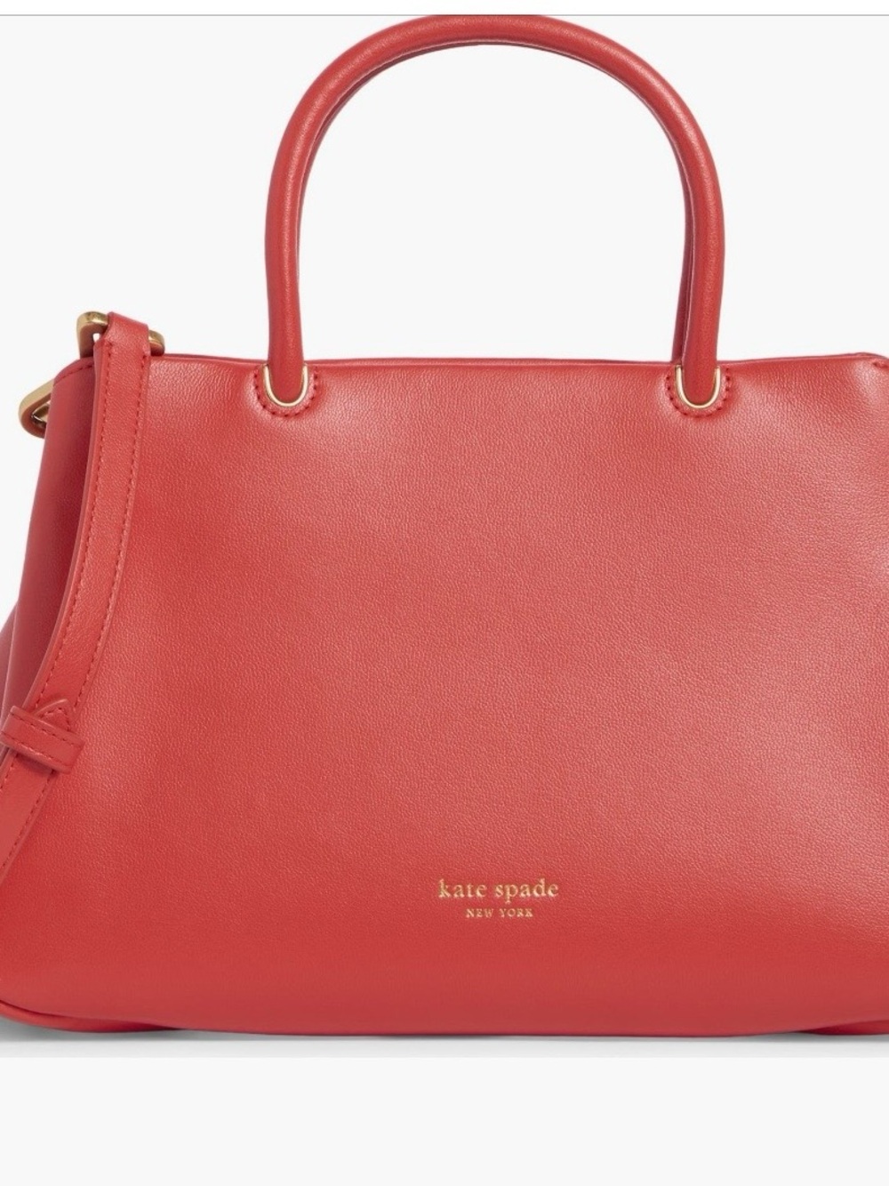 kate spade Coral Red Grace Smooth Leather Satchel